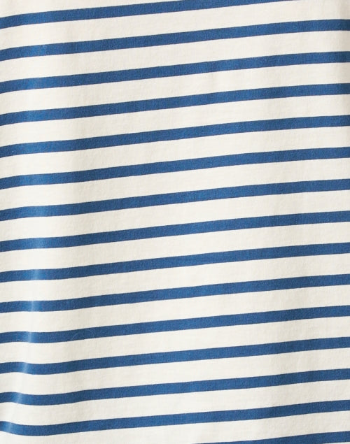 Stylish Long - Sleeve Navy and White Striped Top for On - the - Go