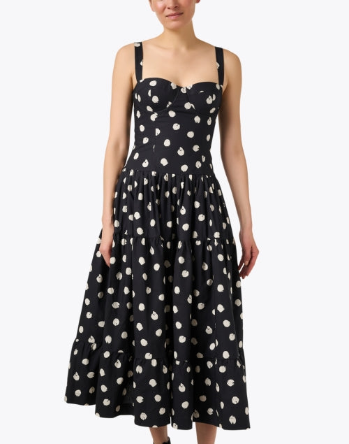 Stylish Santiago Black and White Polka - Dot Print Women's Dress