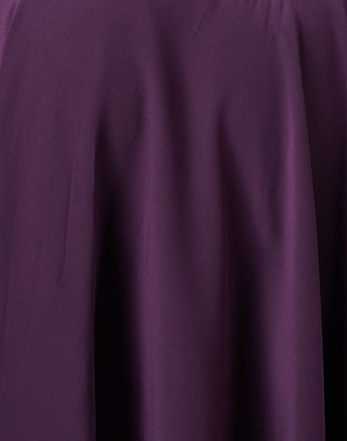 Exquisite Purple 100% Silk Shirt-Style Flowy Dress