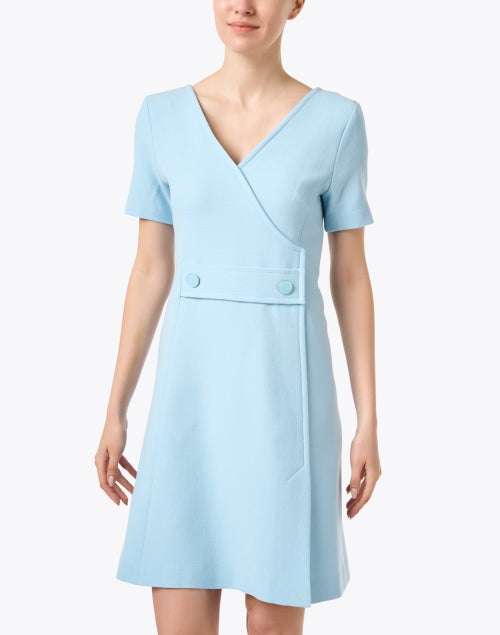 Stylish Tabitha Blue Women's Wool Crepe Mini Dress