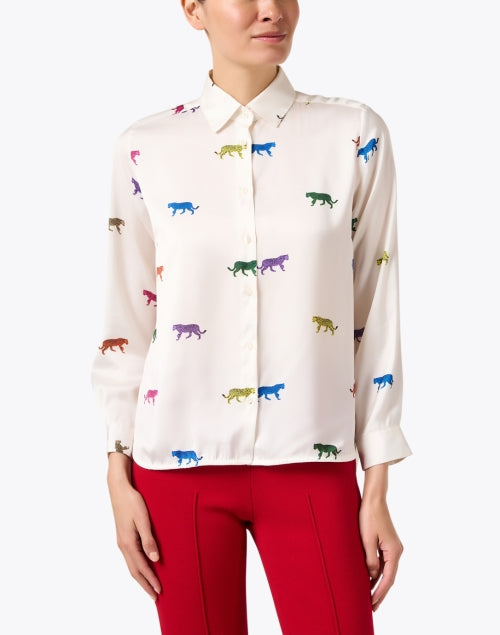 Stylish Multi - color Leopard Print Isabella Blouse for Effortless Transitions
