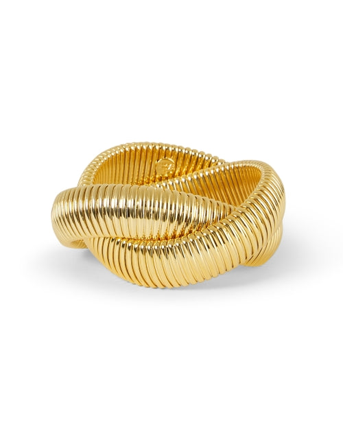 Eighteen Karat Gold Plated Twisted Cobra Design Bracelet - A Wardrobe Essential Jewelry Piece