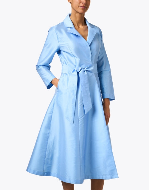 France Valentine Lucille Women's Blue Wrap Style Midi Dress