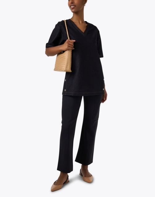 Stylish Navy Blue Burano Men's Trousers for Office and Night Out
