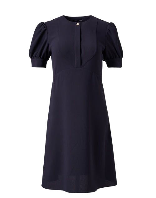 Navy Women's Roucoule Dress by Tara Jarmon with Gold Button Details