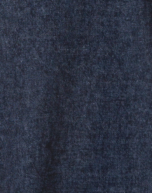 Navy Blue Denim-Style Hadley Henley Knit Top for a Fashionable Look