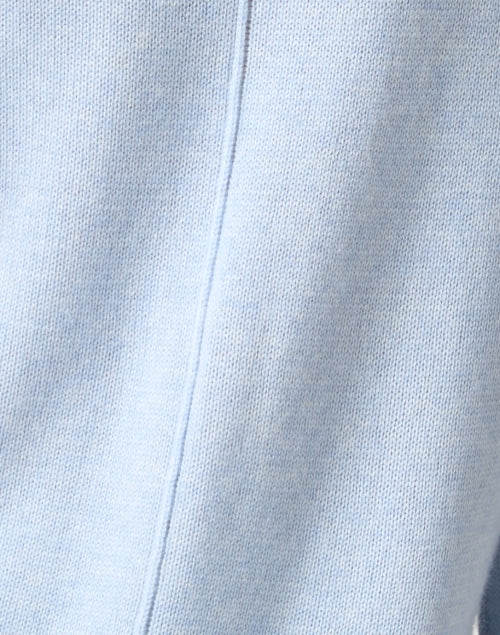 Stylish Sky - Blue Cashmere Blend Sweater with White Shirt Detailing