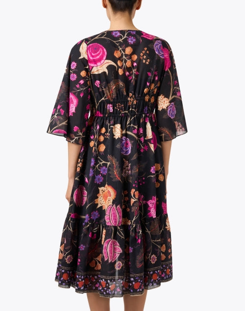 Stylish Reese Black Multi - Patterned Cotton Dress for Women