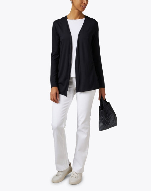 Navy Blue Soft - Touch Knit Women's Cardigan for Versatile Styling