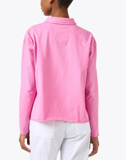Patrick Vibrant Pink Lemonade Popover Henley Casual Top