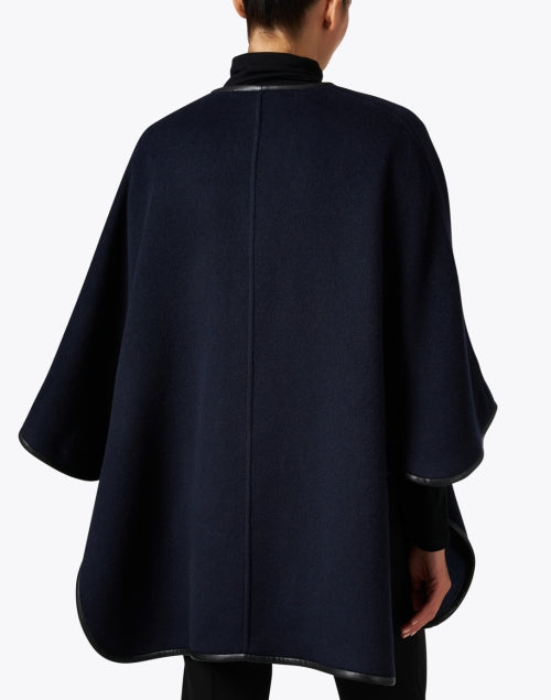 Stylish Navy-Colored Woolen Cape for Winter Fashion