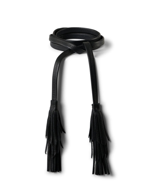 Stylish Gatsby Black Leather Skinny Wrap Belt for Bohemian Fashion