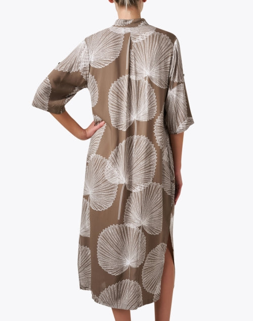 Morning Break Palm Print Women's Casual Shirt Dress
