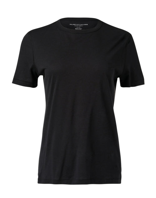 Stylish Black Relaxed Fit Cotton Blend T-Shirt