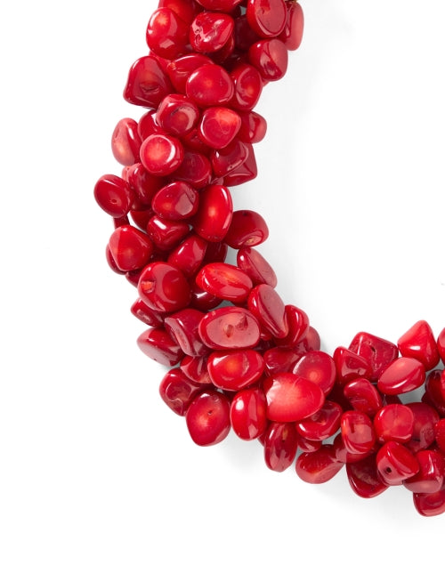 Gorgeous Red Coral Multi-Strand Fashion Necklace