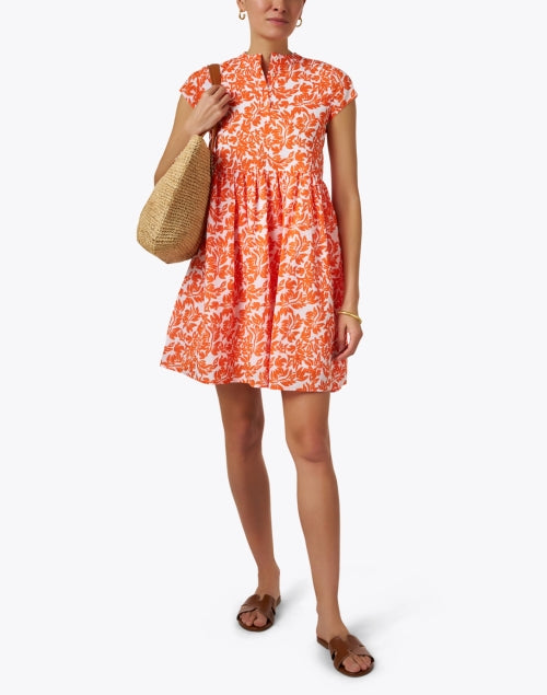 Stylish Feloi Orange Printed Lightweight Cotton Dress for Women