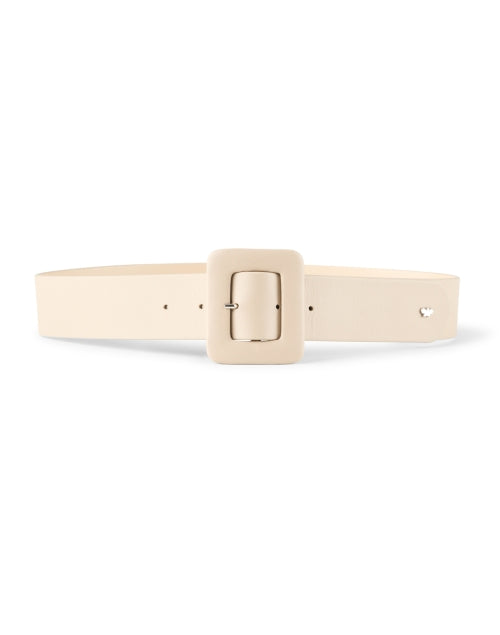 Weekend Max Mara's Thick Tan Leather Brio Belt with Rectangular Buckle