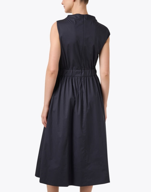 Navy Blue Asymmetrical Women's Fashion Dress