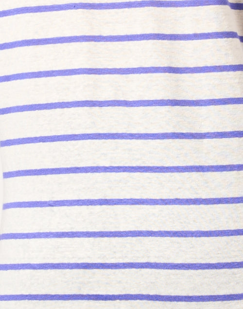 Majestic Filatures Klein Purple Striped Breathable Linen Blend Shirt with Stretch