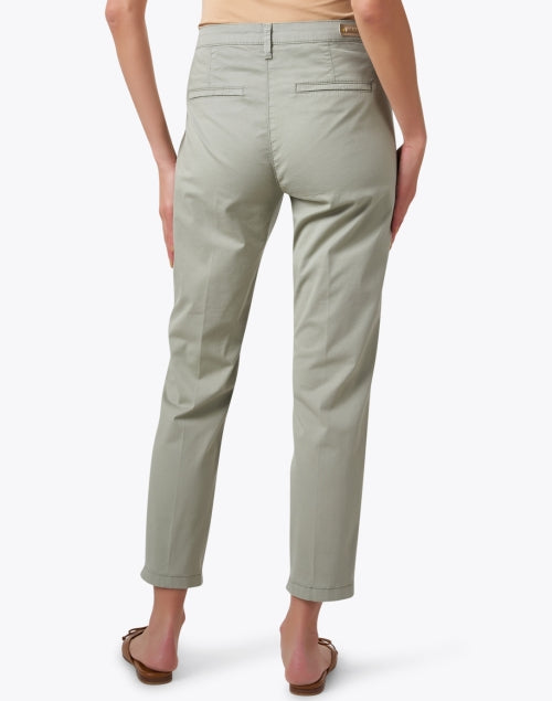 Stylish Green Stretch Cotton Straight Leg Pants for Active Women