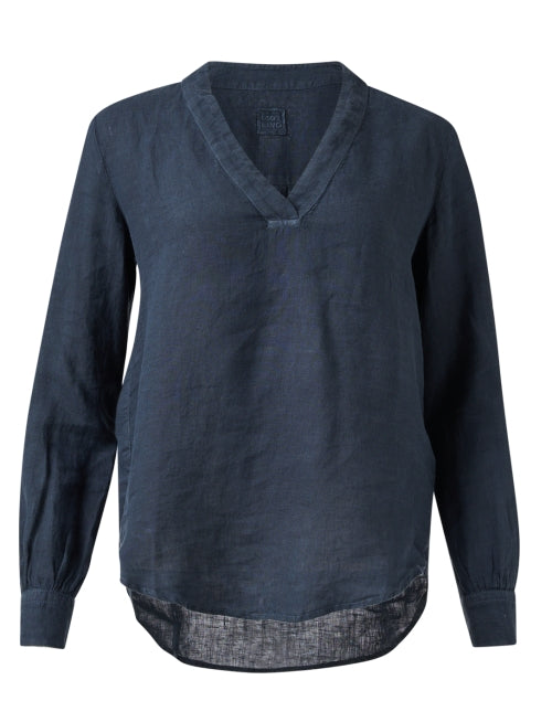 Stylish Navy Linen Cipria Top for Sunny Days
