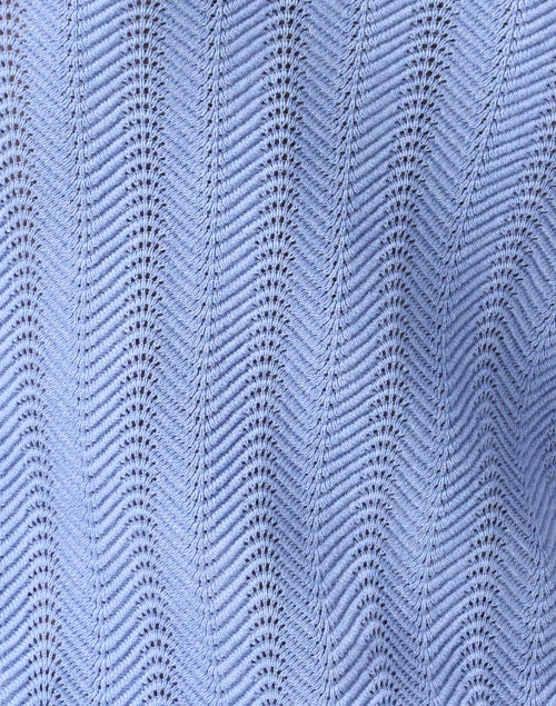 Stylish Jackie Silk-Blend Pointelle Blue Sweater