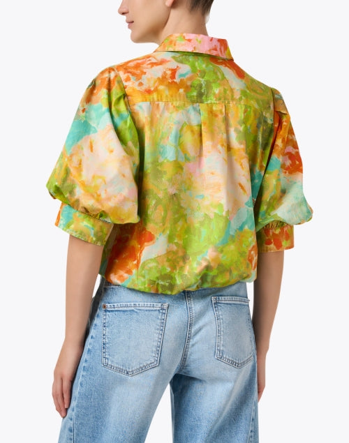 Stylish Multi - Print Bomba Elbow - Length Sleeve Top