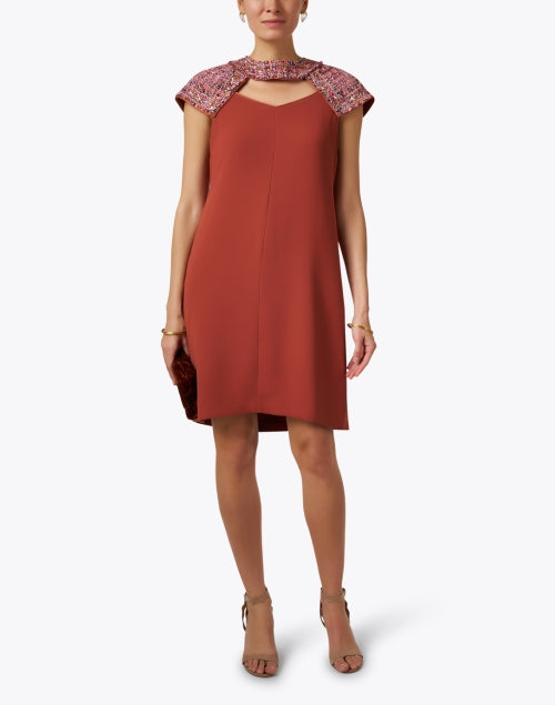 Gorgeous Cranberry Red Crepe Mini Dress for Women