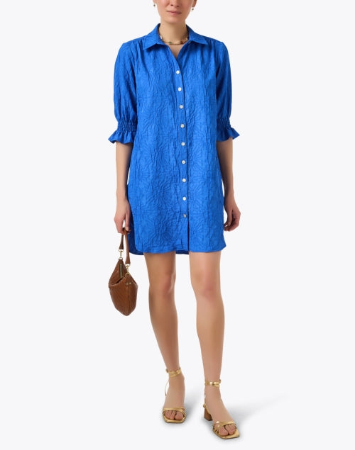 Finley's Miller Casual Blue Textured Women's Shirt Dress