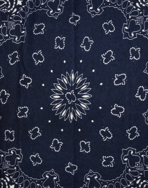 Navy Bandana Pattern Cashmere Scarf Inspired by Hachiko