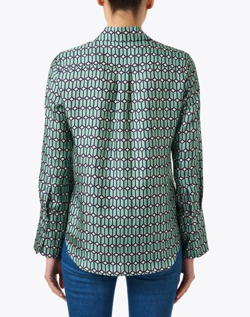 Stylish Murano Geometric Multi - Print 100% Silk Blouse