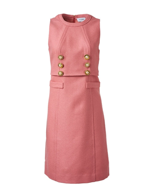Stylish Pink Wool Women's Sheath Dress for Multiple Occasions