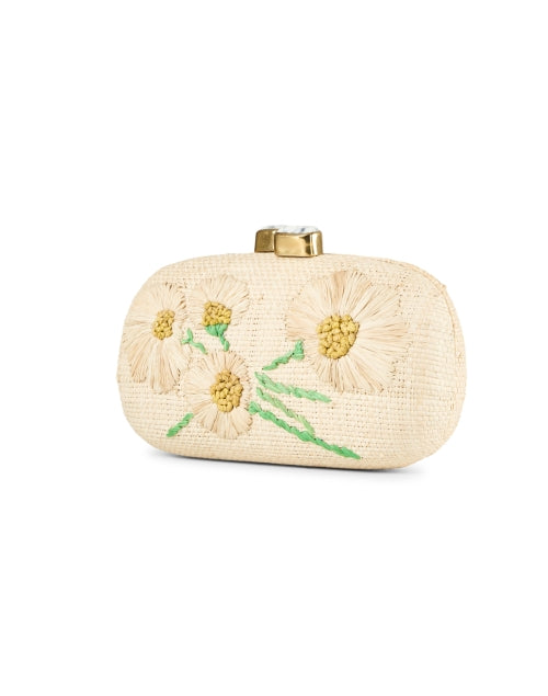 Pamela Munson's Seasonal Tan Daisy-Embroidered Cotton Lined Clutch