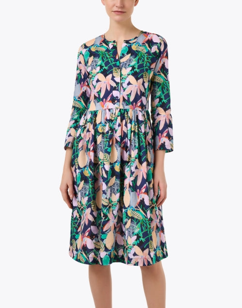 Women's Multi-colored Floral Print 100% Cotton Summer Dress