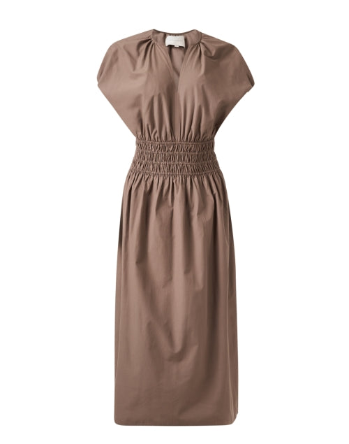 Stylish Mina Taupe Cotton Blend Midi Dress by Brochu Walker