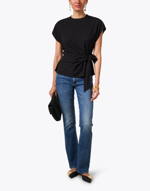 Stylish Nina 100% Cotton Black Top for Effortless Sophistication