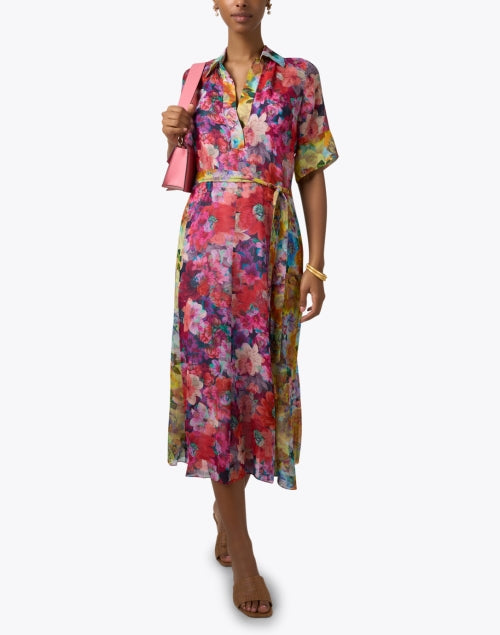 Celia Multicolored Printed Women's Shirt-style Dress