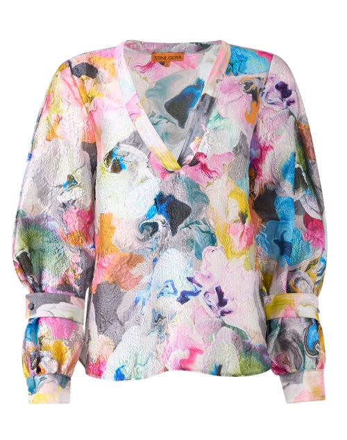 Nandya Multi-Printed Crinkled Top - A Feminine Fashion Statement