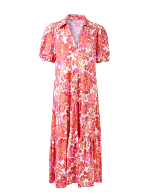 Jude Connally's Effortless Portia Vibrant Multi - Floral Print Midi Dress