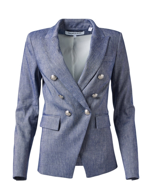 Stretchy Blue Linen Miller Dickey Jacket by Veronica Beard