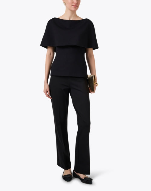 Stylish Elegant Black Ponte Off - the - Shoulder Women's Top