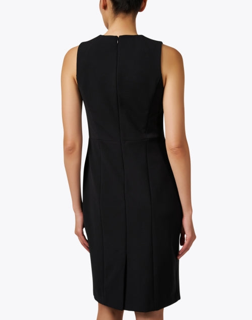 Stretch Cotton Blend Black Sheath Dress for Timeless Style