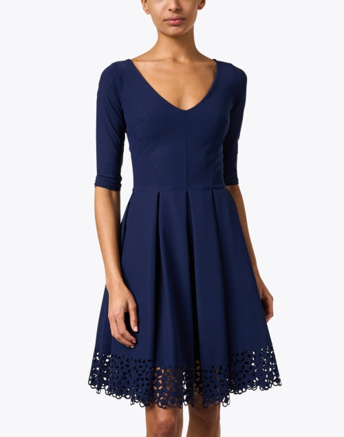 Elegant Stretch Navy Fit-and-Flare Chiara Boni La Petite Robe Dress
