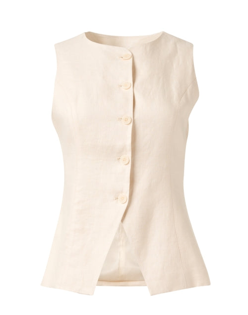 Stylish Beige Linen Chloe Vest Top for a Modern Look