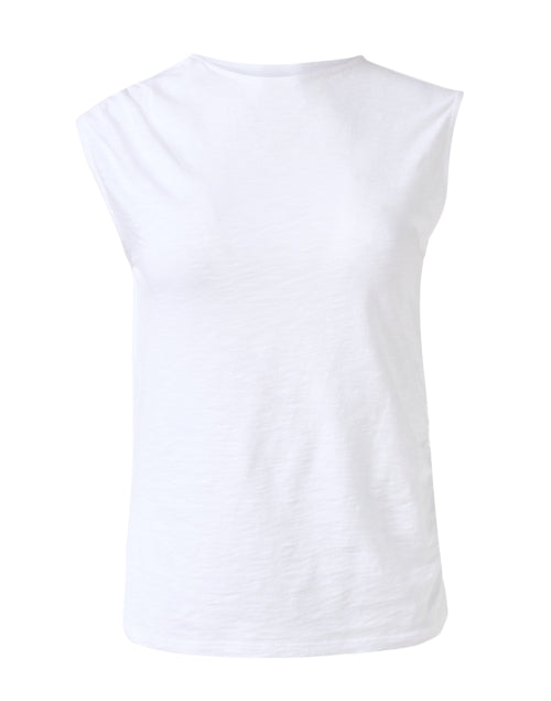 Veronica Beard Bordy Women's White Cotton Knit Draped Casual Top