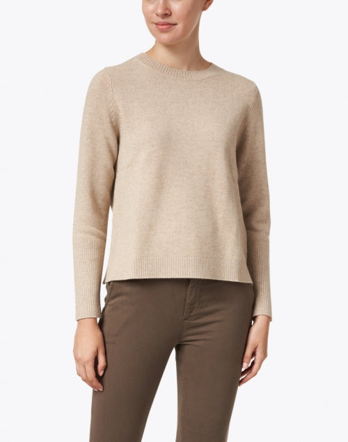 Essential Fall Oatmeal - Colored Cashmere Knit Beige Sweater for Chilly Days