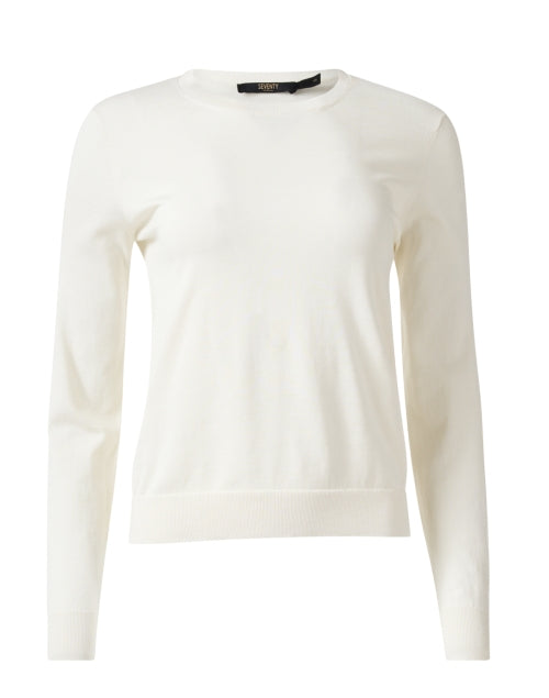 Soft Cotton Knit Cream Sweater for Everyday Wear
