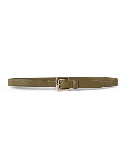 Gavazzeni Glossinia Khaki Green Leather Fashion Belt for Stylish Ensembles