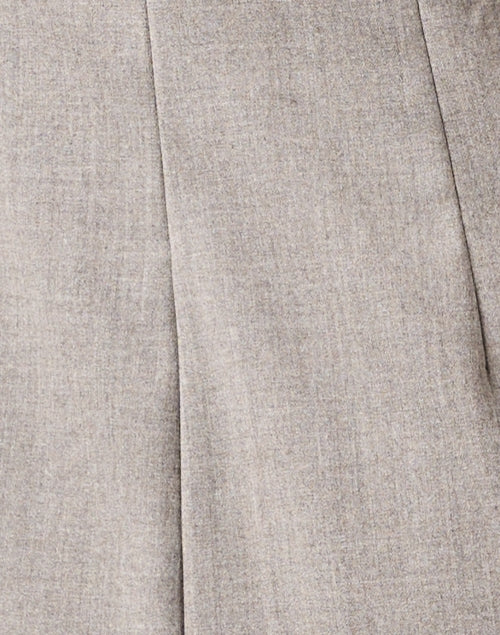 Elegant Taupe Wool Blend Knit Shirt Dress by Ladispoli