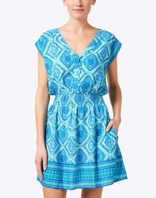 Stylish Anna Women's Blue Patterned Print Dress